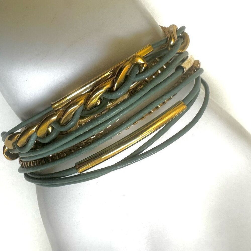 Cara NY blue and gold tone multi strand bracelet